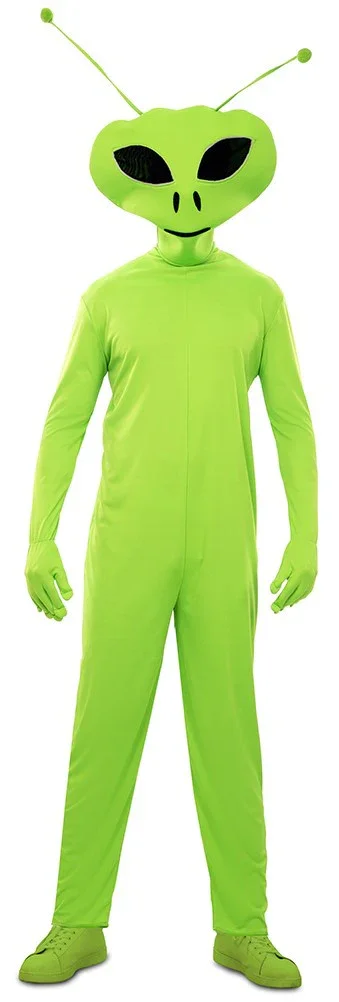 Disfraz de Alien Verde con Antenas para Adulto - Image 3
