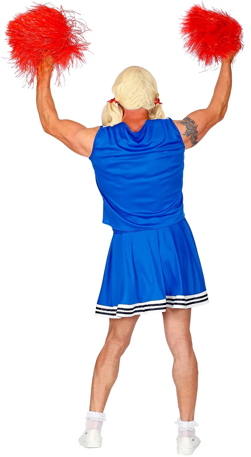 Disfraz de Animadora Azul y Blanco para Hombre - Image 2