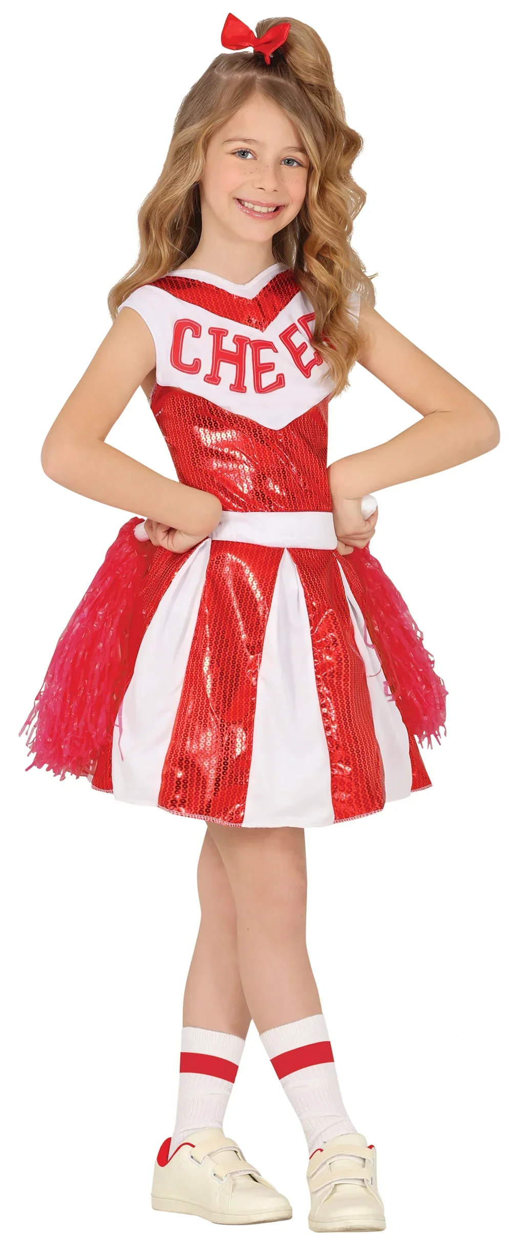 Disfraz de Animadora Cheerleader Rojo para Niña