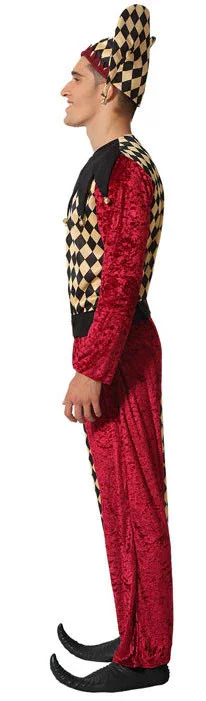 Disfraz de Arlequín Dorado y Rojo para Hombre - Image 3