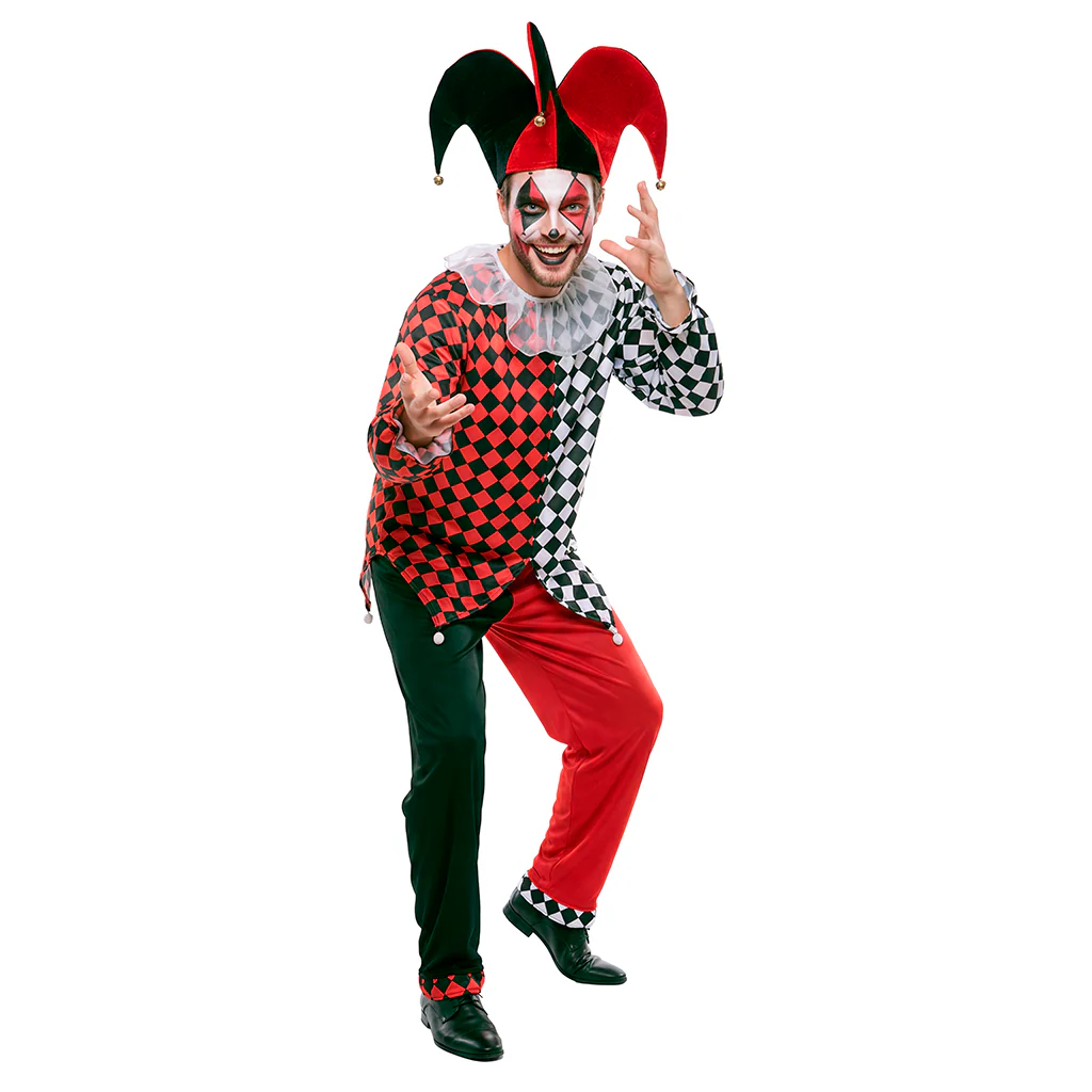 Disfraz de Arlequín Rojo y Negro para Hombre