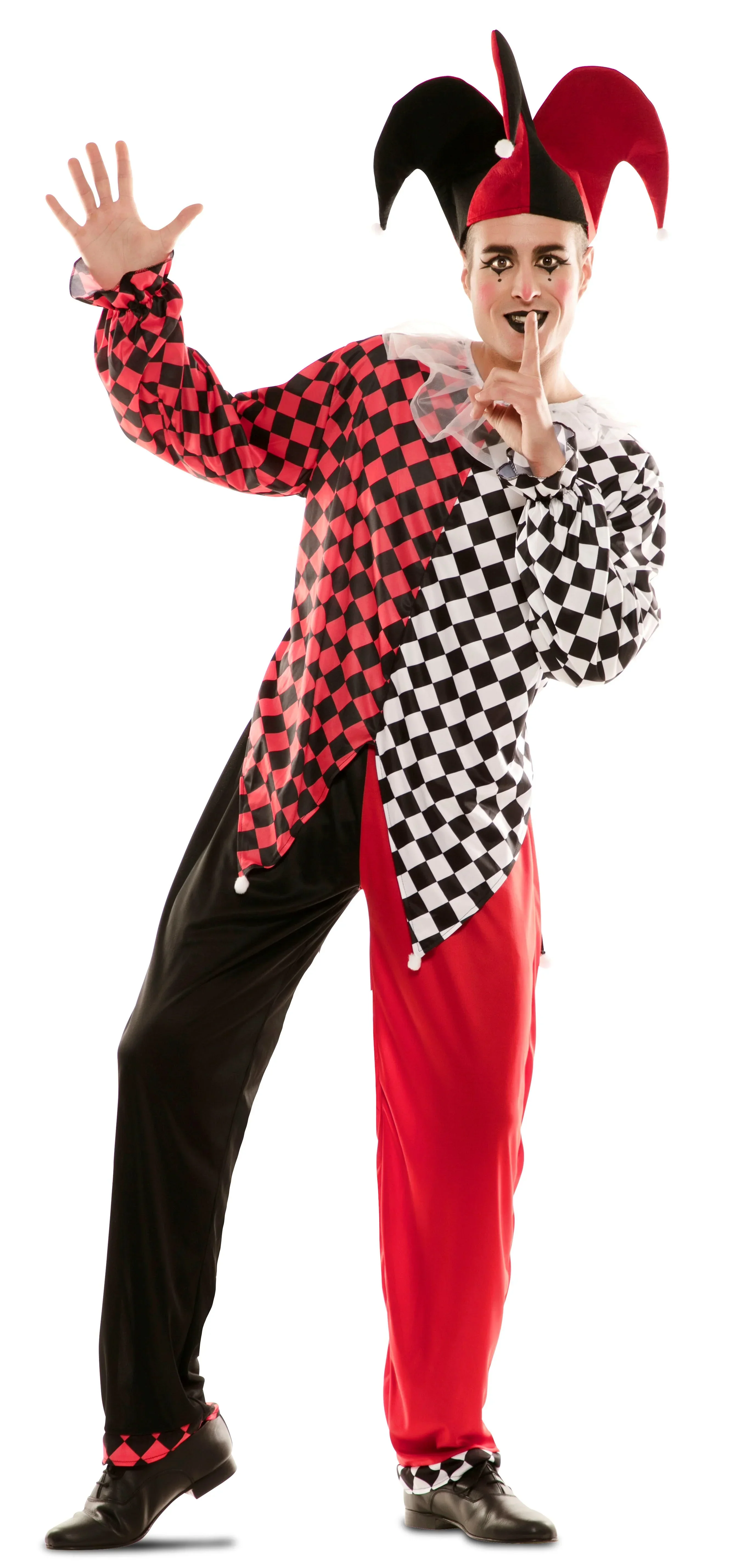 Disfraz de Arlequín Rojo y Negro para Hombre - Image 5