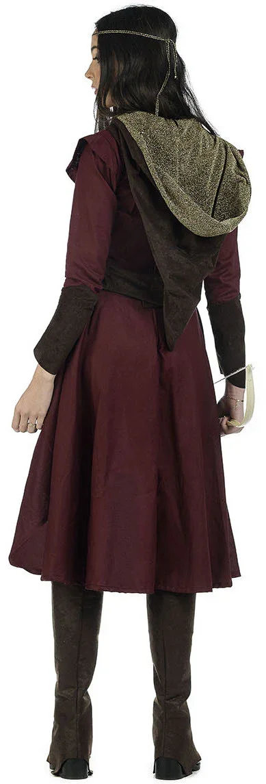 Disfraz de Arquera Medieval Granate para Mujer - Image 2
