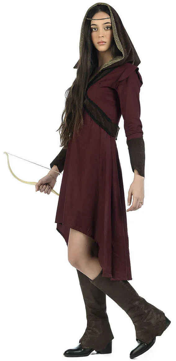 Disfraz de Arquera Medieval Granate para Mujer - Image 4