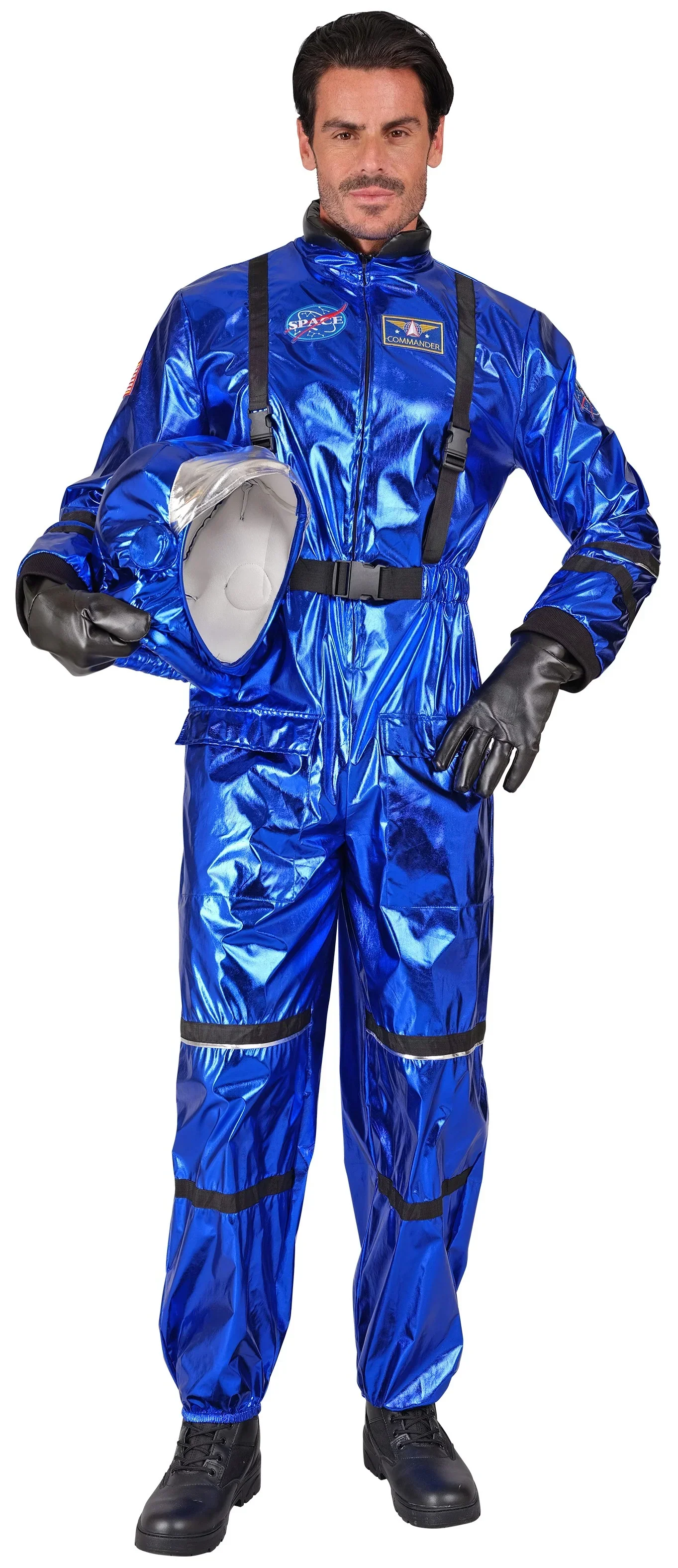 Disfraz de Astronauta Azul con Casco para Hombre - Image 6