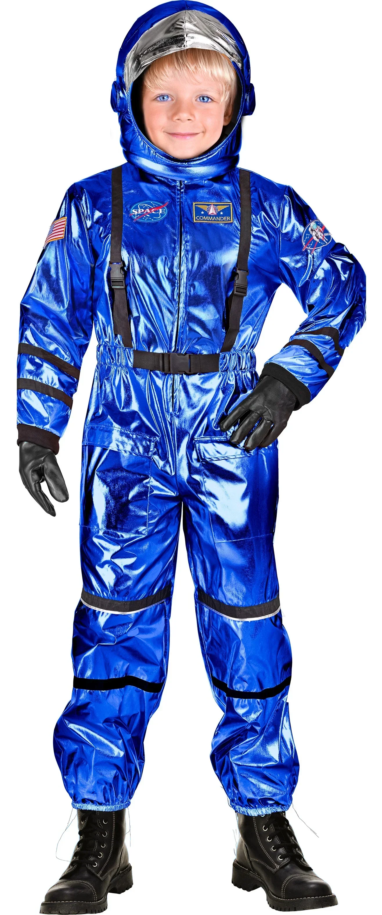 Disfraz de Astronauta Azul con Casco Infantil