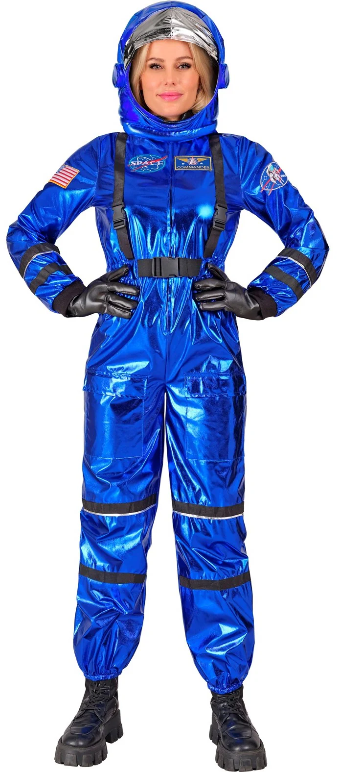 Disfraz de Astronauta Azul con Casco para Mujer