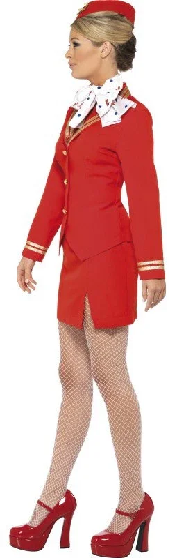 Disfraz de Azafata de Avión Rojo para Mujer - Image 3