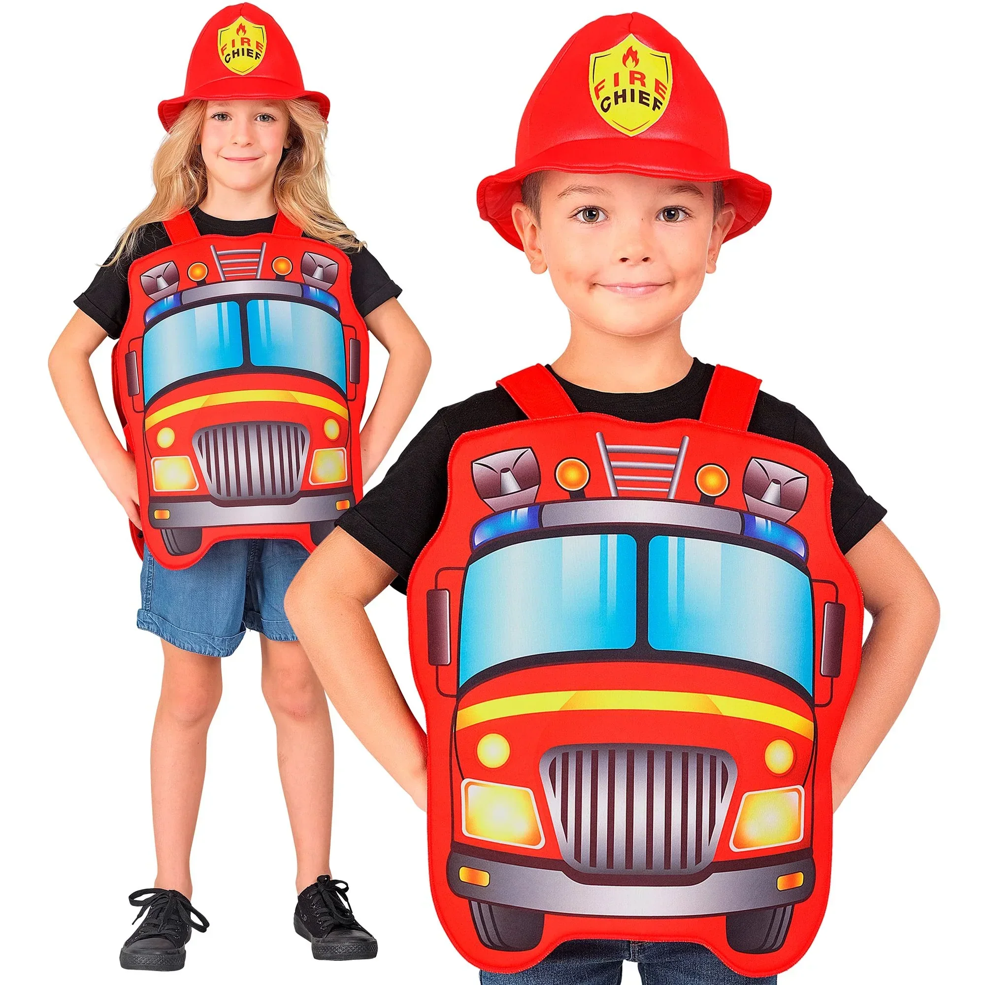 Disfraz de Bombero con Camión Antincendios Infantil