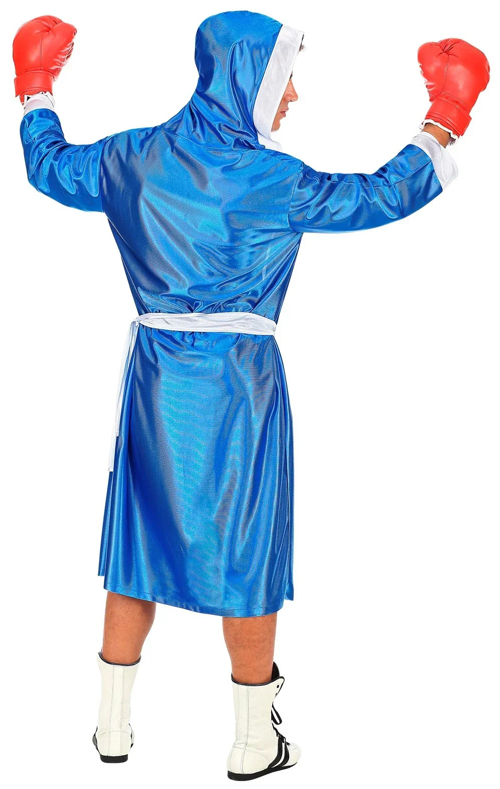 Disfraz de Boxeador Azul con Bata para Hombre - Image 2