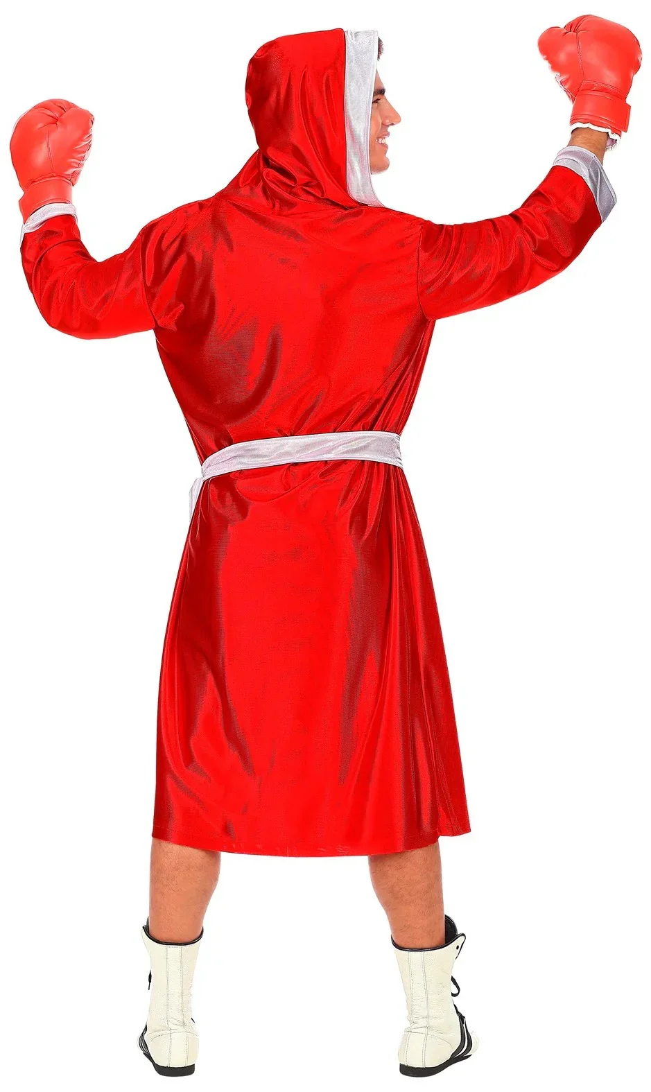 Disfraz de Boxeador Rojo con Bata para Hombre - Image 2