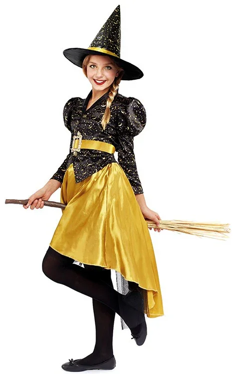 Disfraz de Bruja Dorada Premium para Niña - Image 3