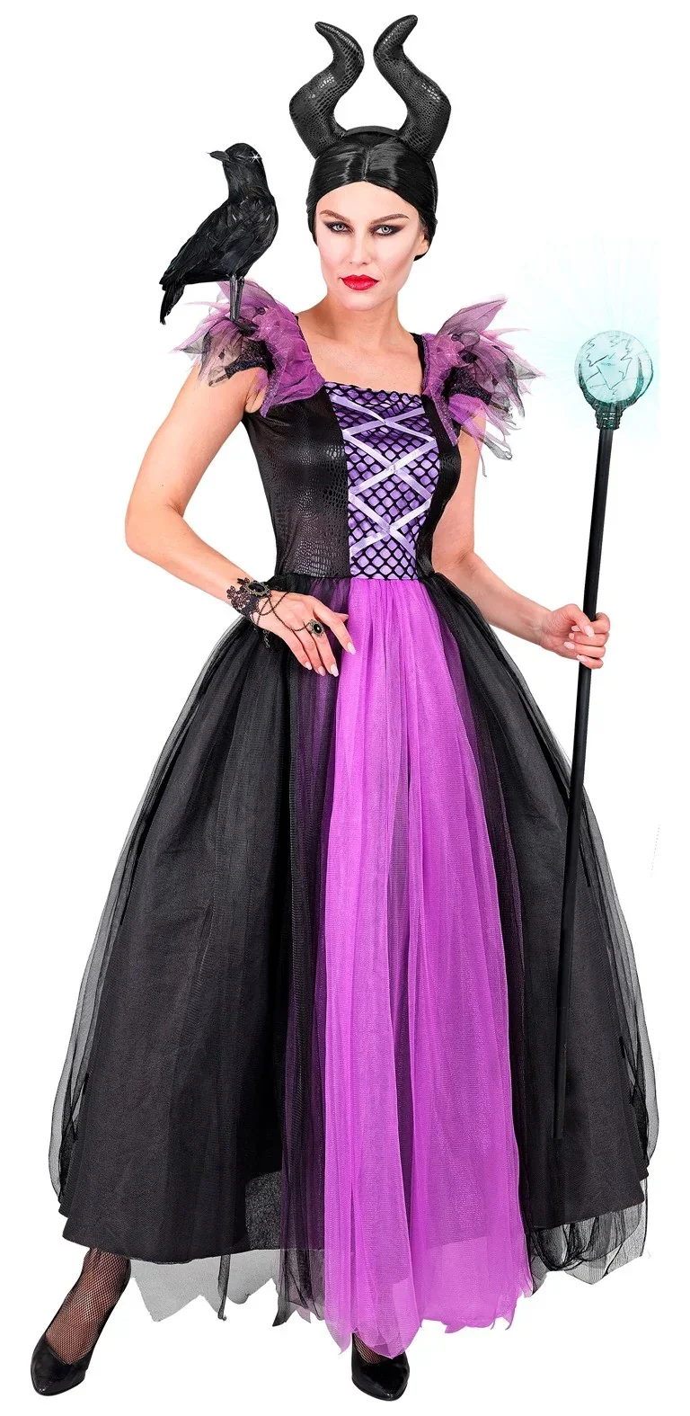 Disfraz de Bruja Maléfica Con Falda de Tul para Mujer - Image 3