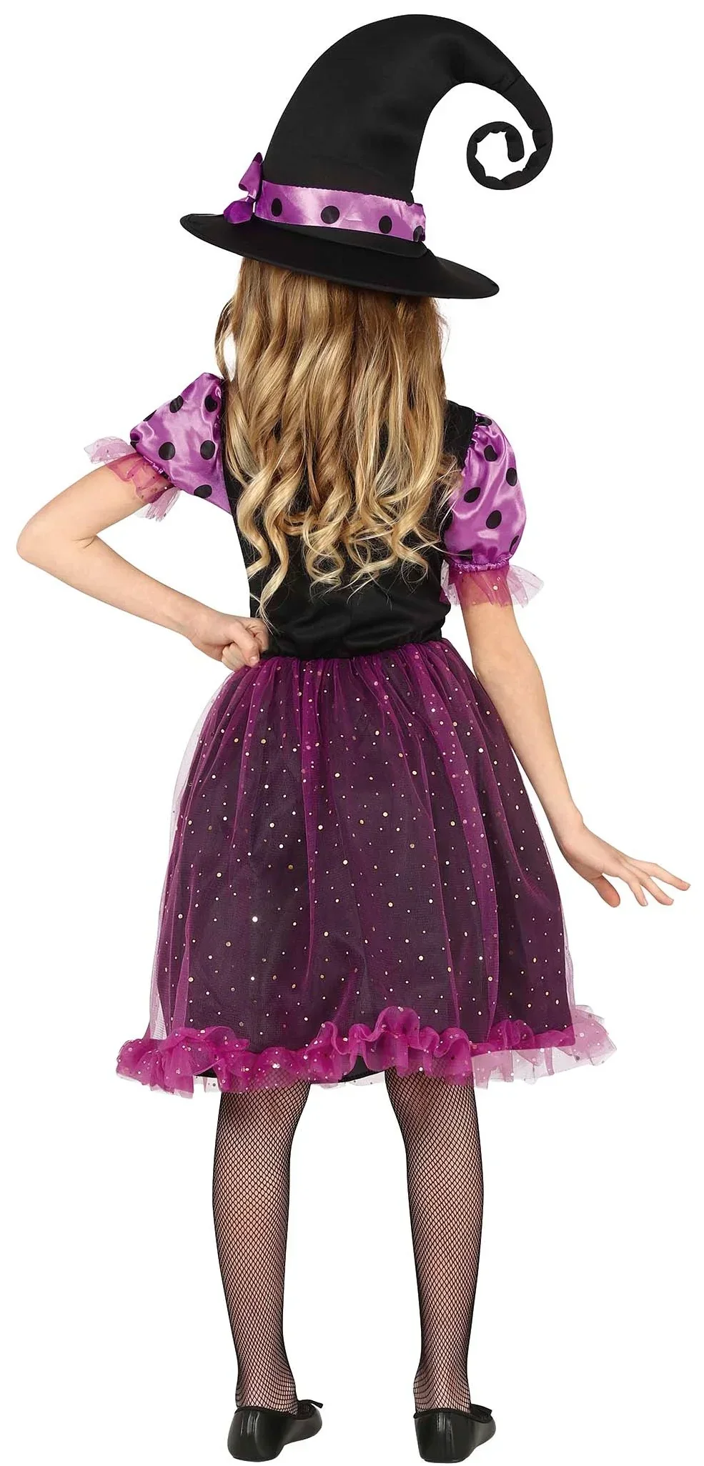 Disfraz de Bruja Morada con Brillos para Niña - Image 2
