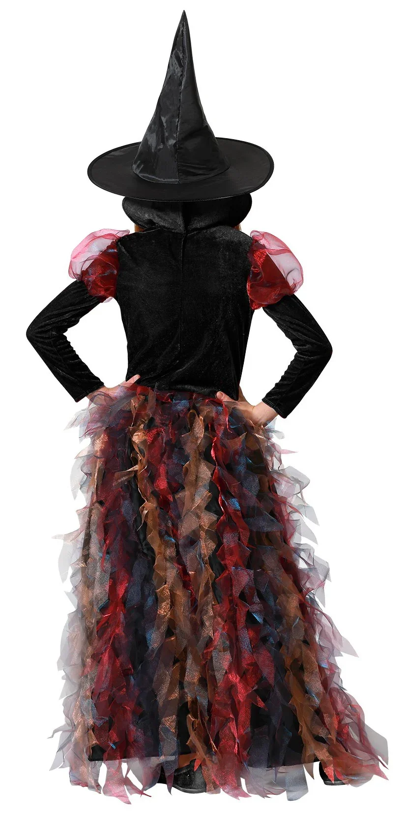 Disfraz de Bruja Multicolor Largo para Niña - Image 2