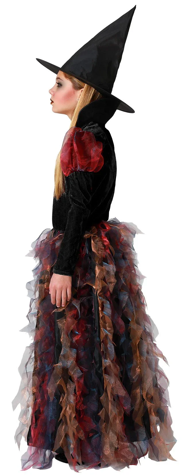Disfraz de Bruja Multicolor Largo para Niña - Image 3