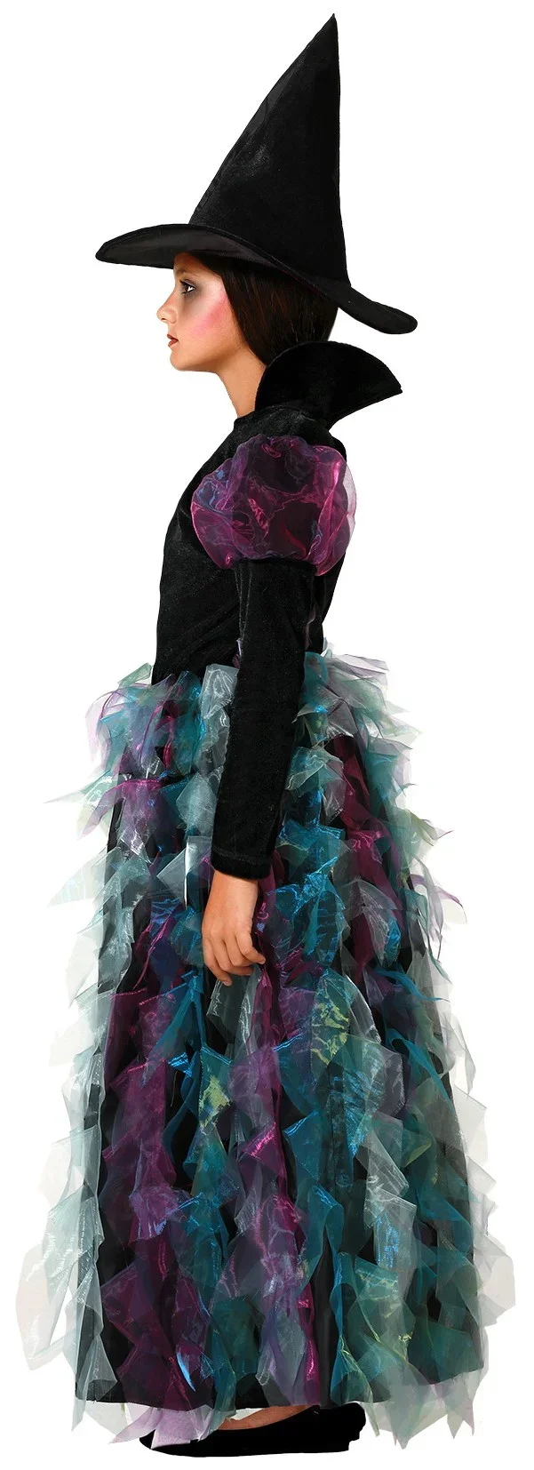 Disfraz de Bruja Verde y Morado para Niña - Image 3