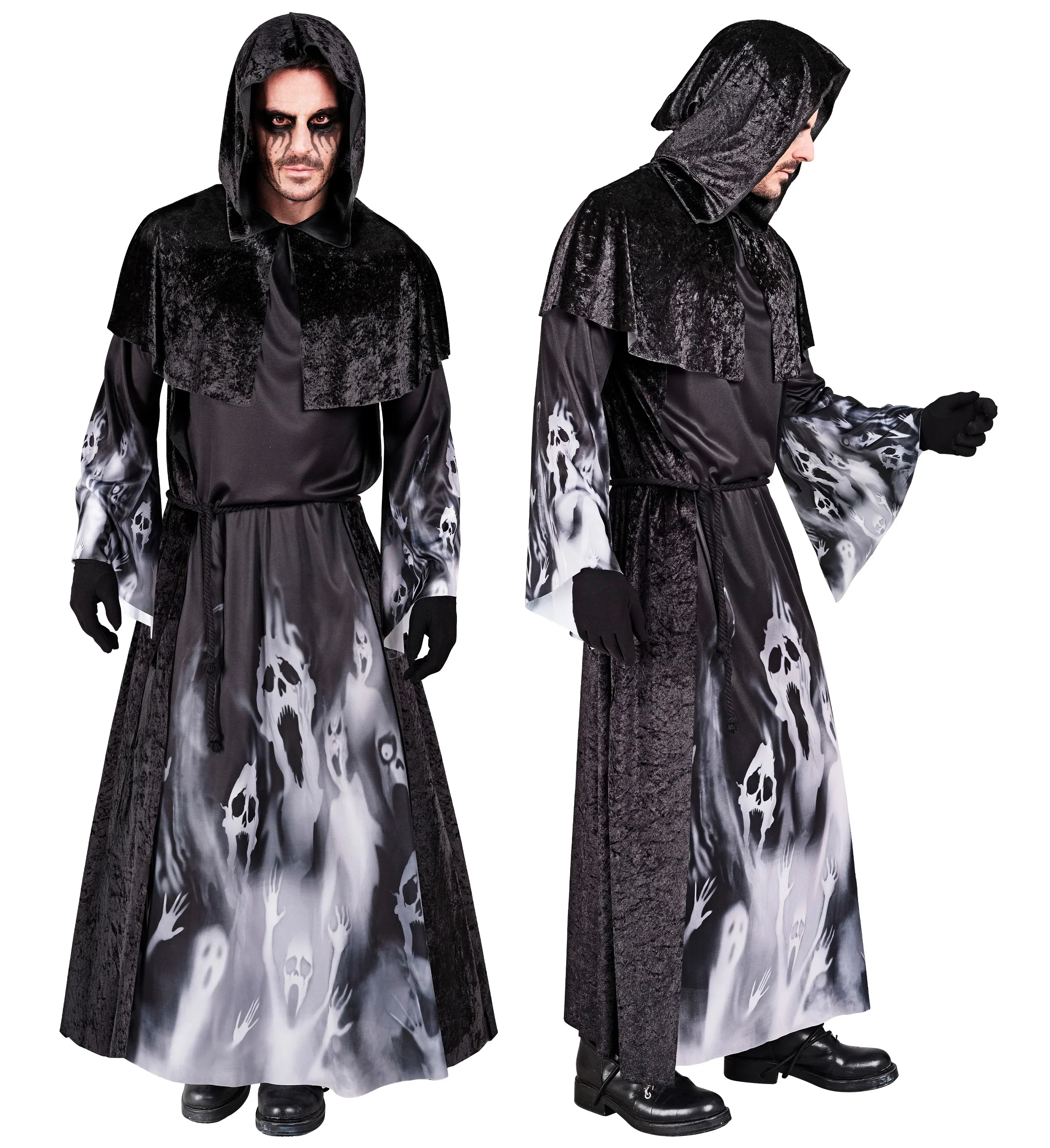 Disfraz de Brujo Nigromante con Capucha para Hombre - Image 5