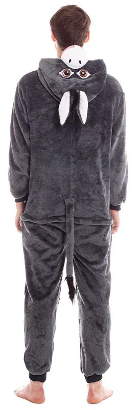 Disfraz de Burro Gris de Peluche para Adulto - Image 2