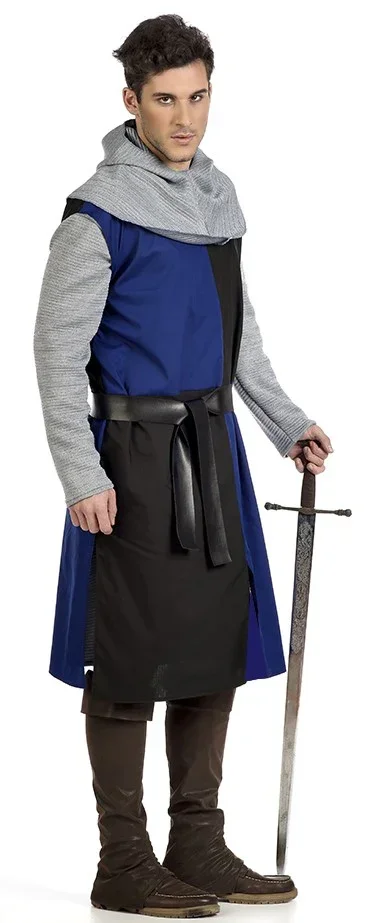 Disfraz de Caballero Cruzado Medieval Azul para Hombre - Image 3