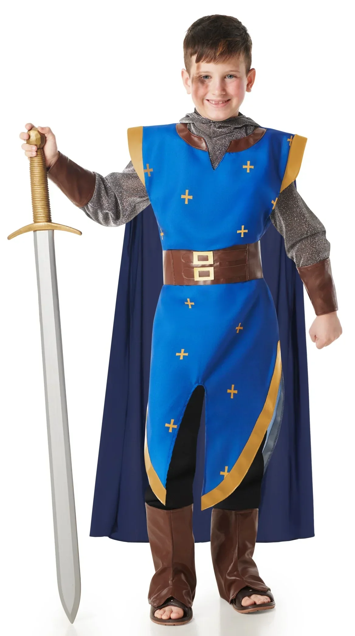 Disfraz de Caballero Medieval Azul con Capa para Niño