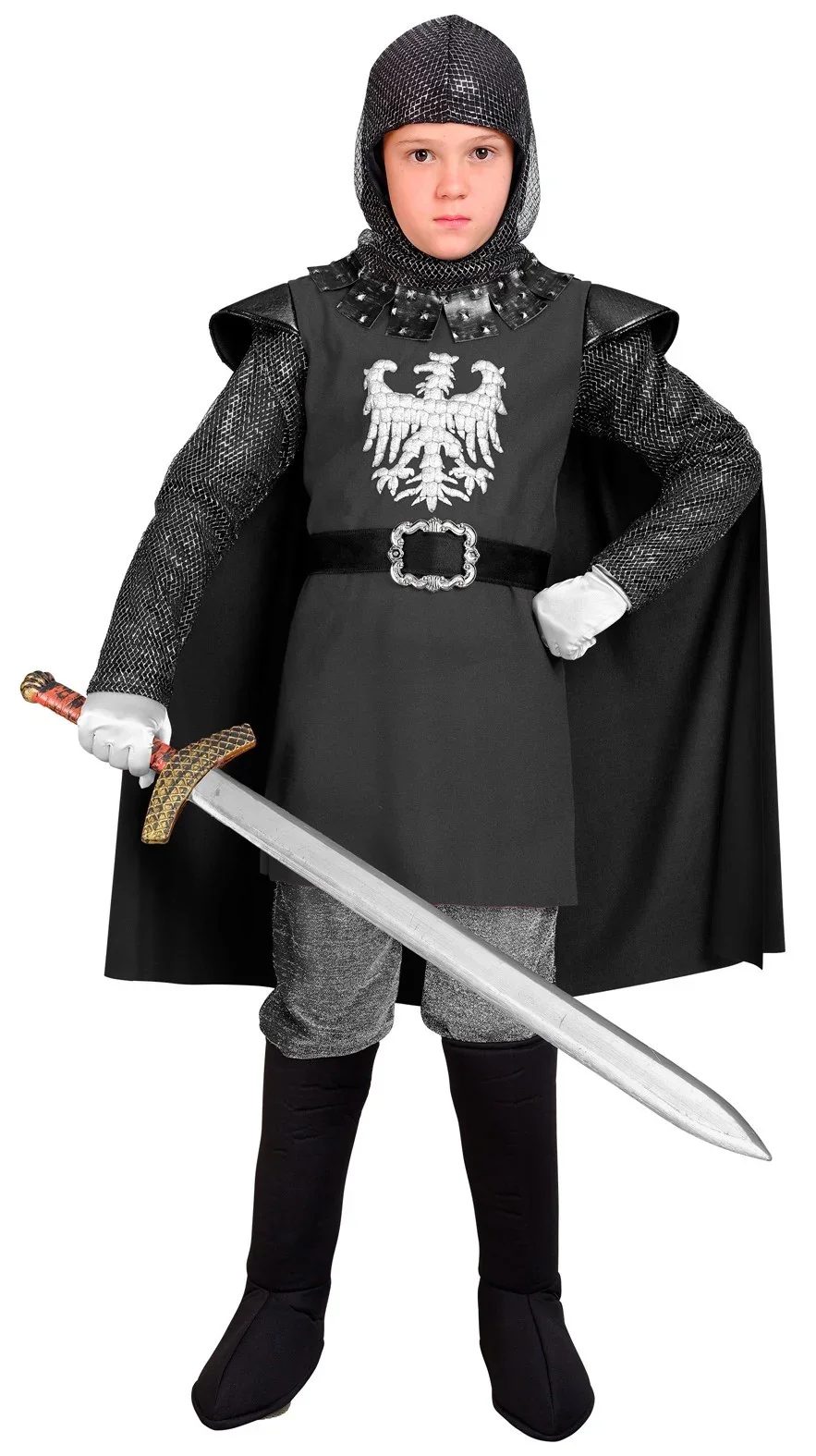 Disfraz de Caballero Medieval Negro para Niño - Image 3