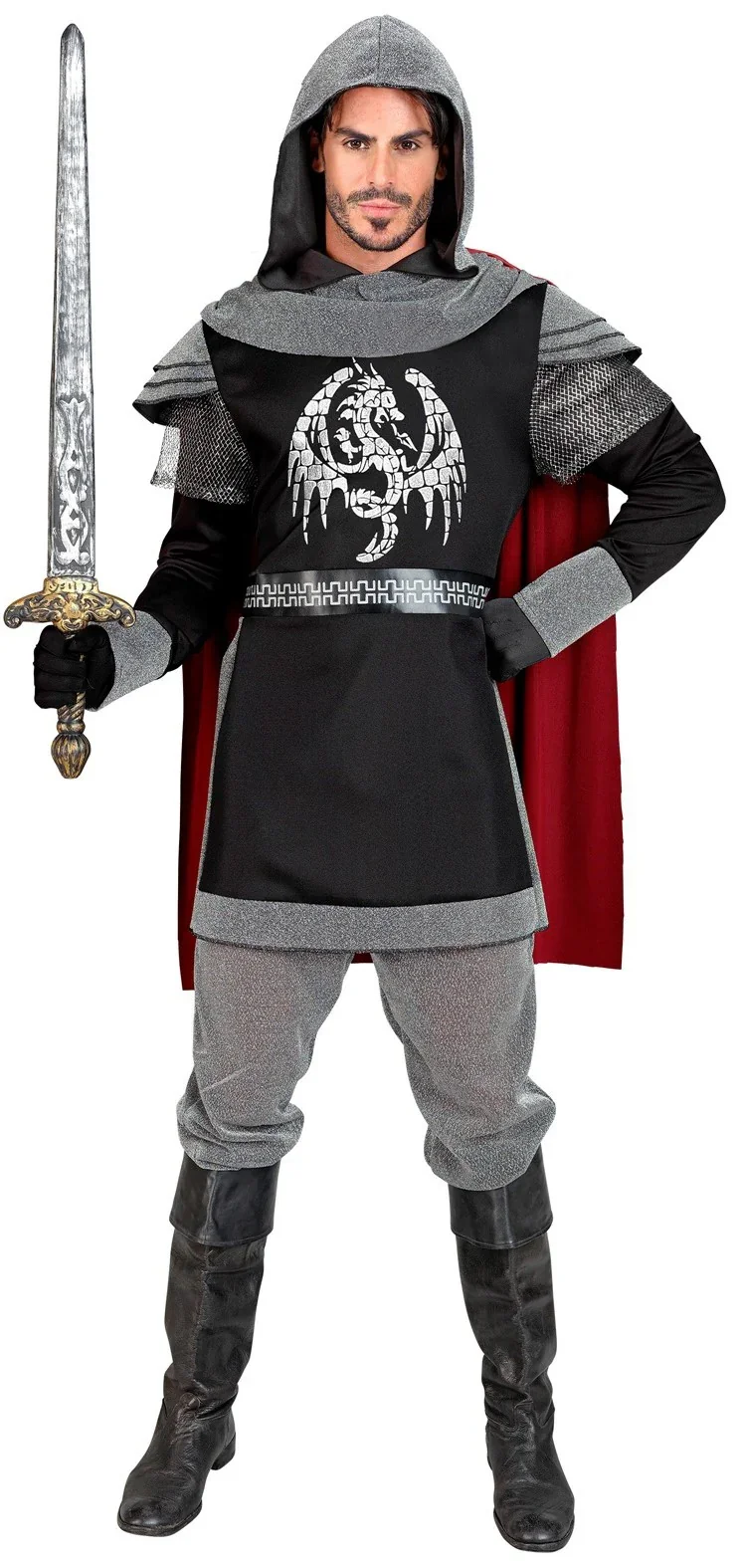 Disfraz de Caballero Medieval Oscuro para Hombre - Image 3