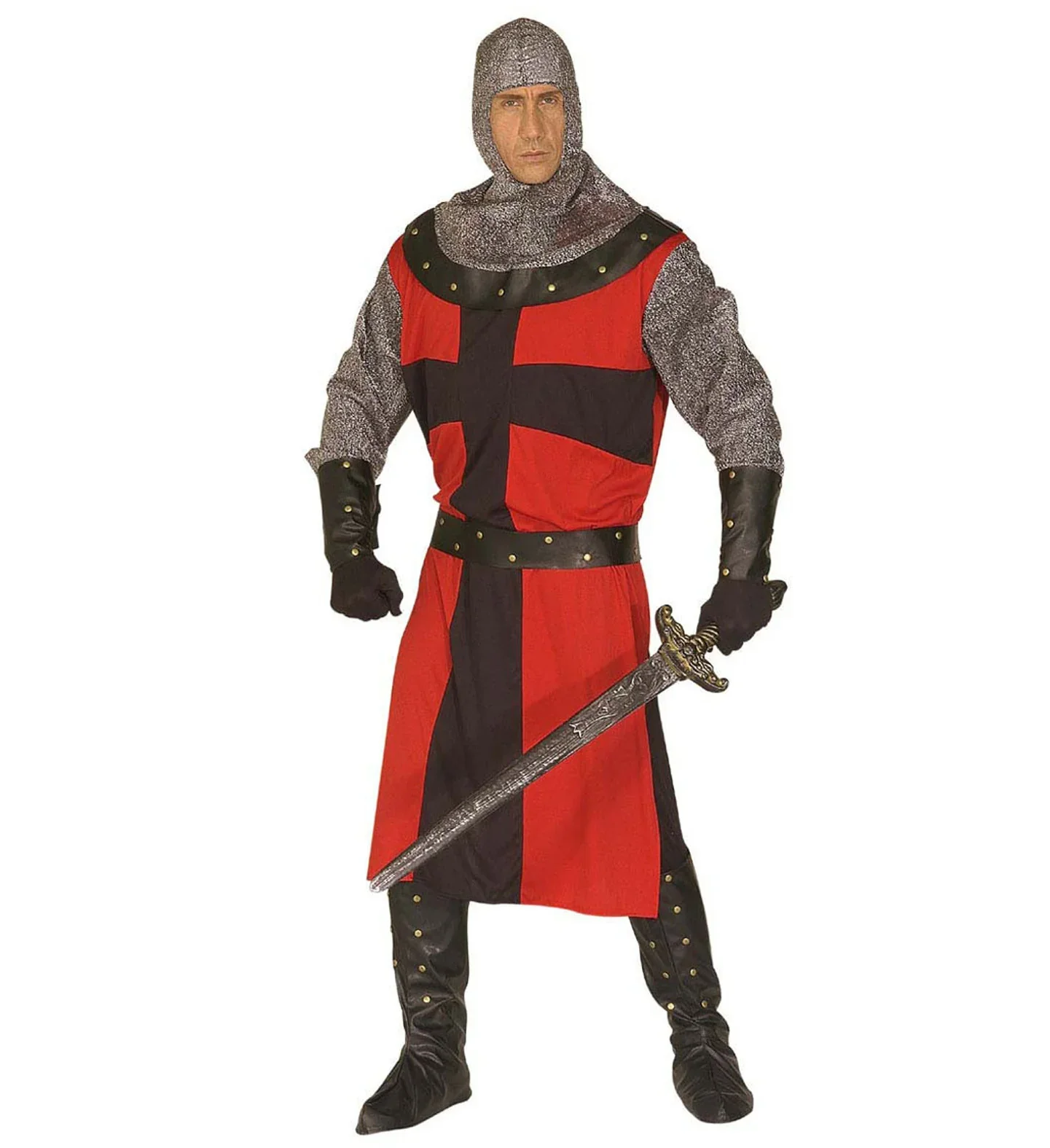 Disfraz de Caballero Medieval Rojo para Hombre - Image 4