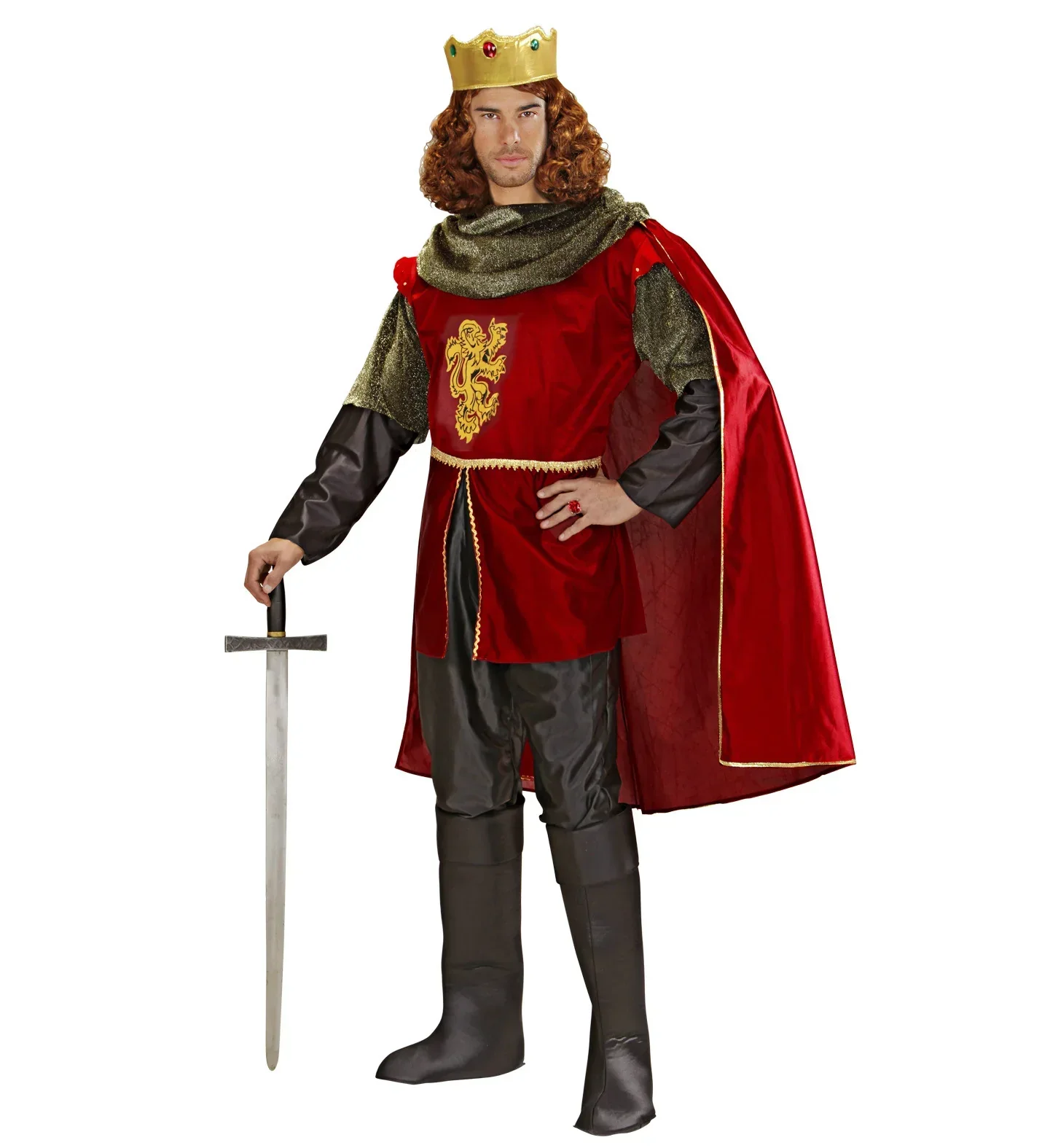 Disfraz de Rey Medieval Rojo para Adulto - Image 3