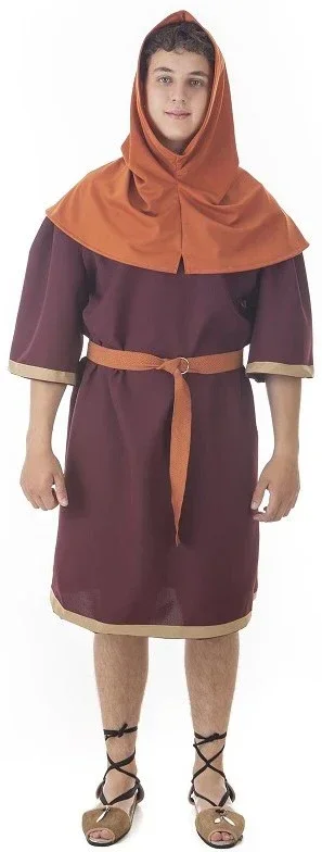 Disfraz de Campesino Medieval con Capucha para Hombre