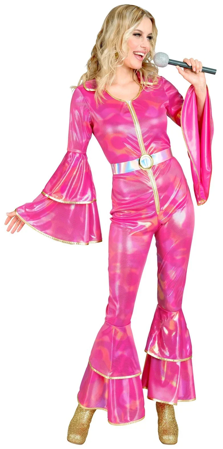 Disfraz de Cantante Disco Años 70 Rosa para Mujer - Image 3