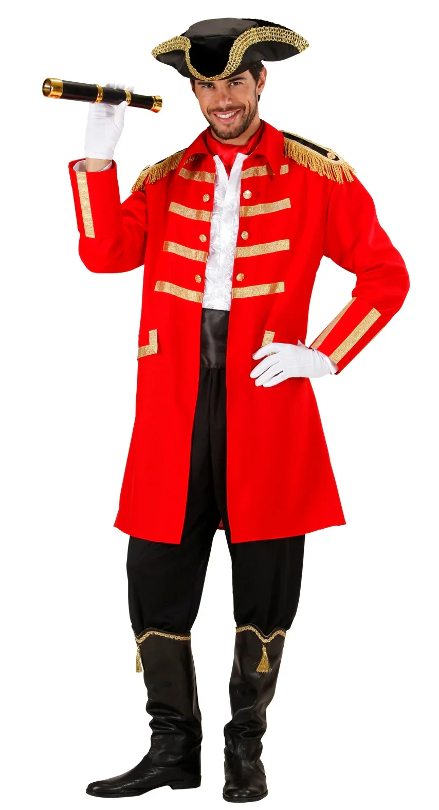 Disfraz de Capitán Pirata Rojo para Adulto - Image 3