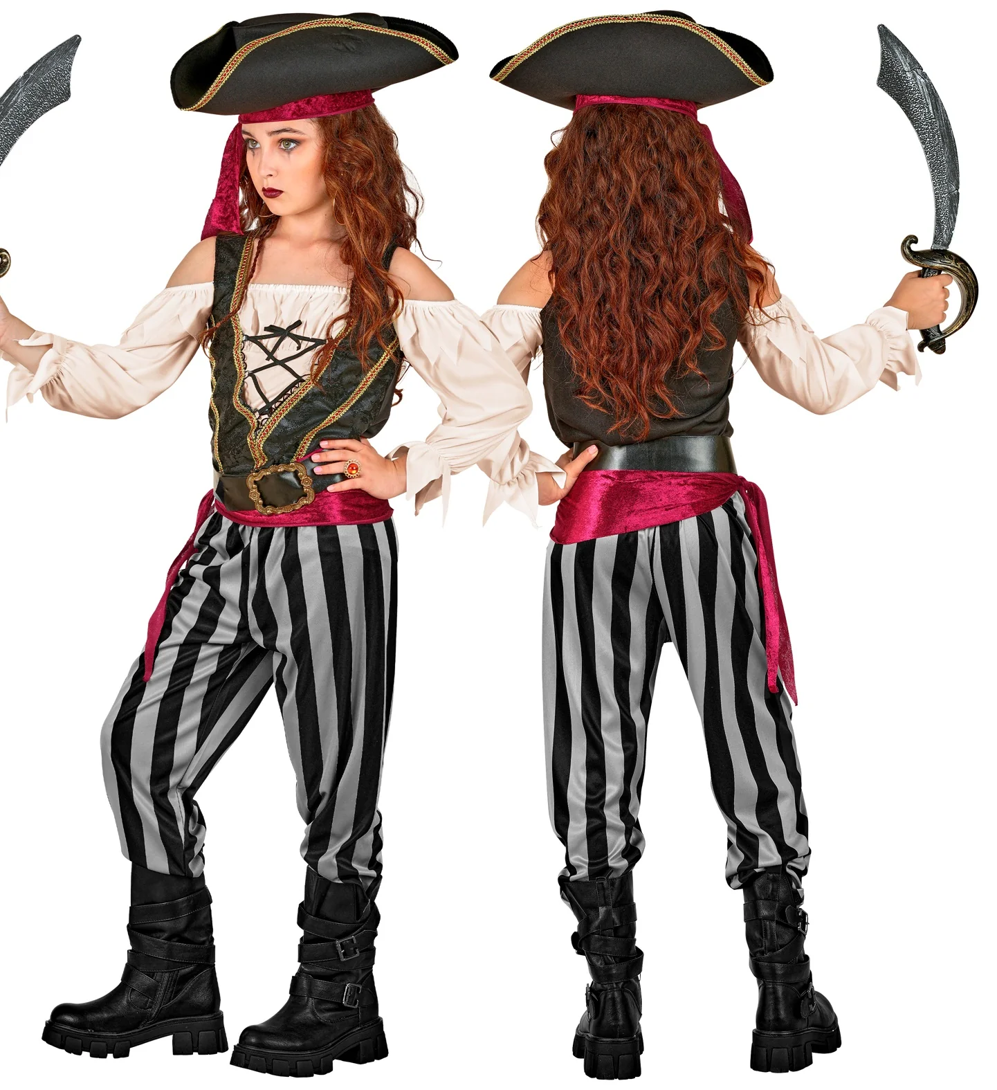 Disfraz de Capitana Pirata con Sombrero para Niña - Image 3