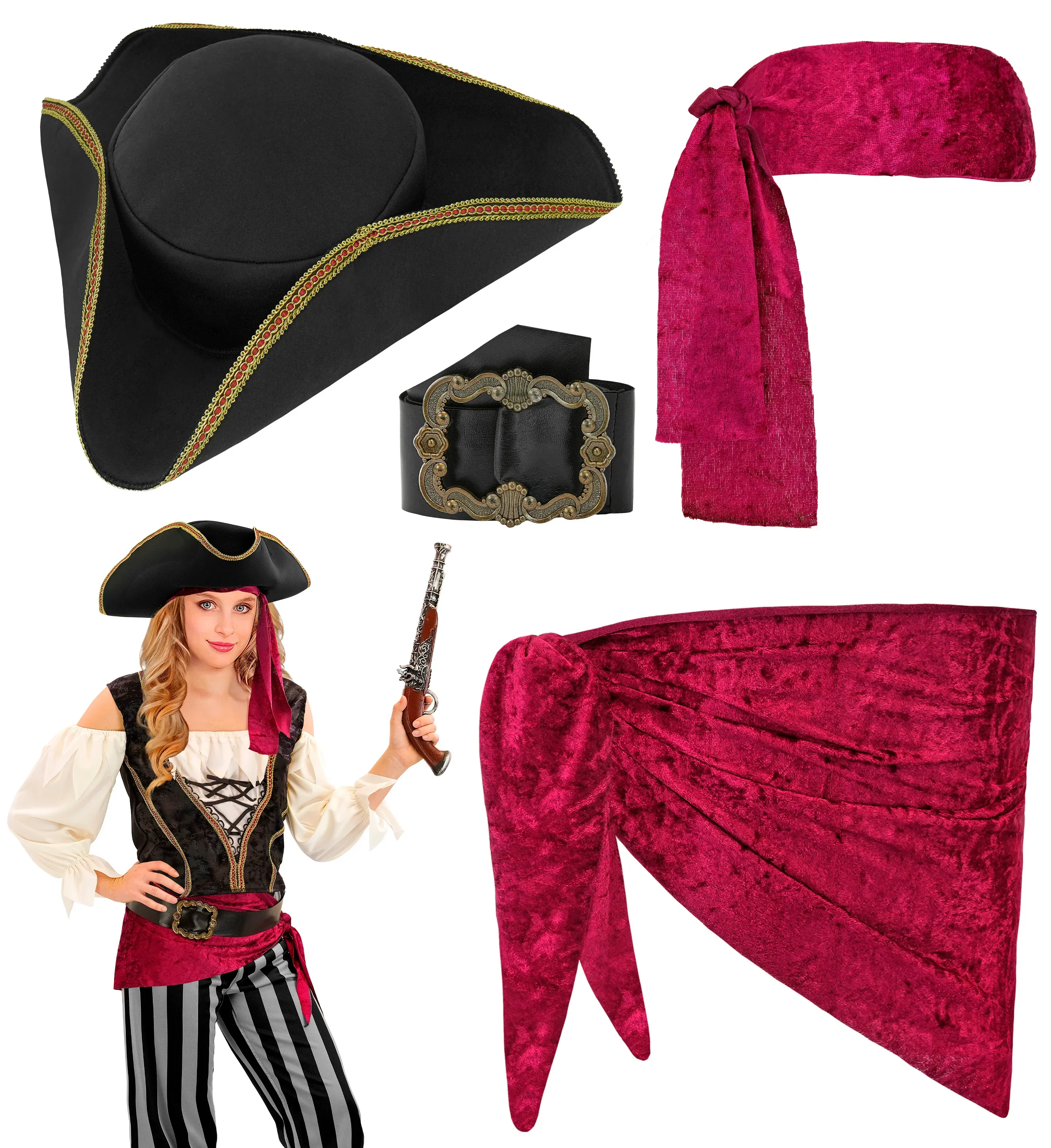 Disfraz de Capitana Pirata con Sombrero para Niña - Image 6