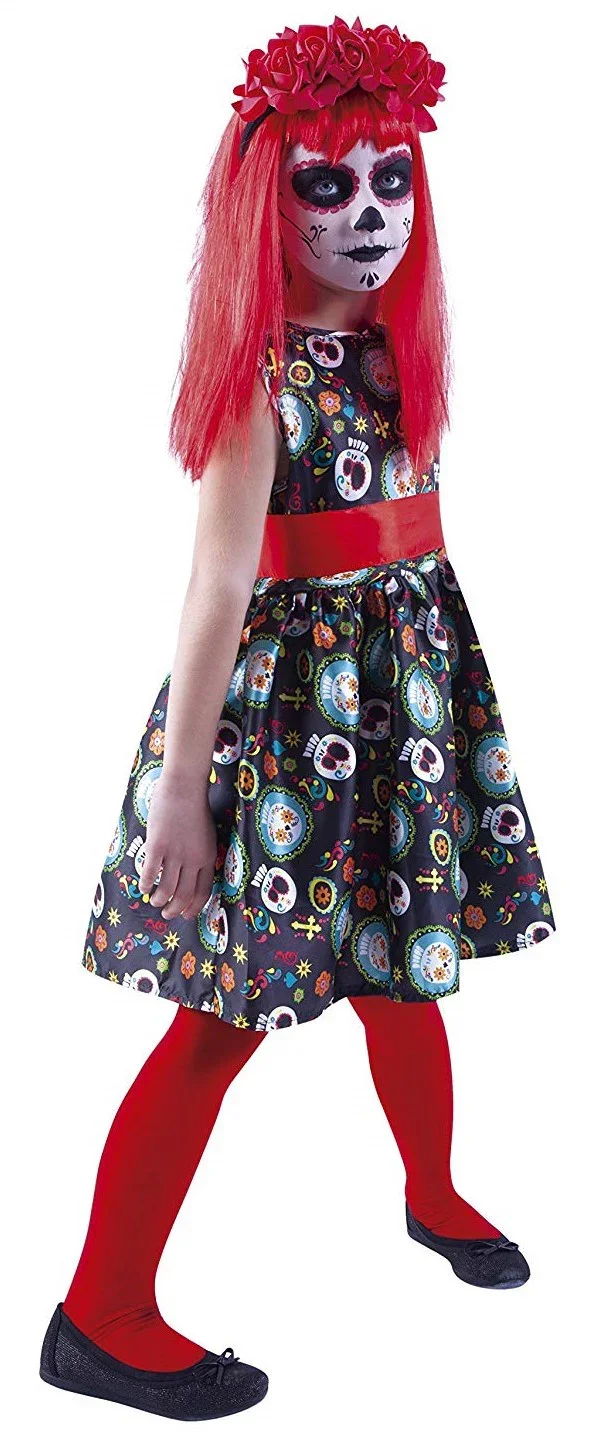 Disfraz de Catrina con Diadema para Niña - Image 3