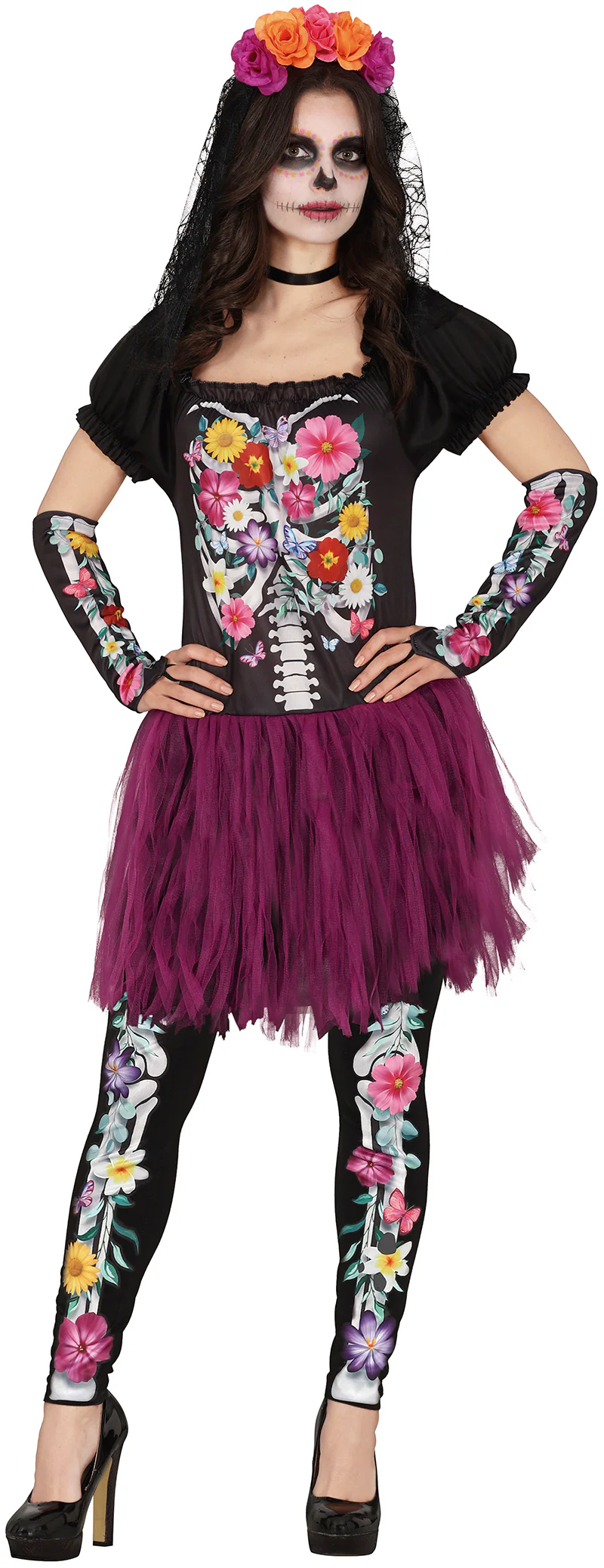 Disfraz de Catrina Fucsia para Mujer - Image 2