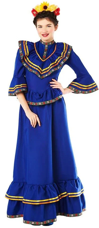 Disfraz de Catrina Mexicana Azul para Mujer - Image 2
