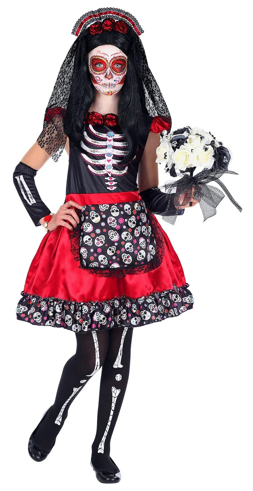 Disfraz de Catrina Muerte Mexicana para Niña - Image 2