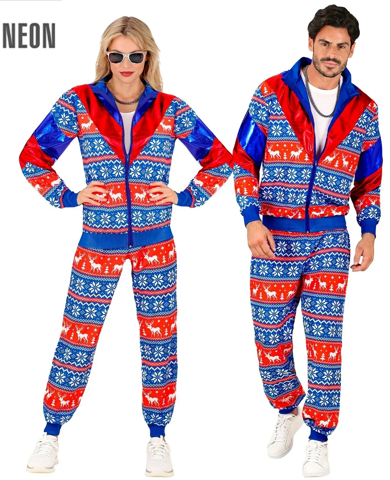 Disfraz Chándal con Estampado de Navidad Azul para Adulto - Image 3