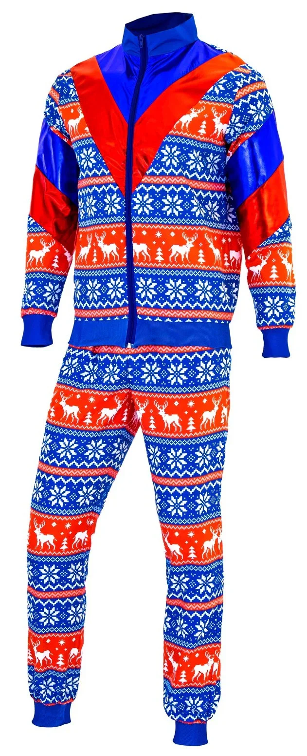 Disfraz Chándal con Estampado de Navidad Azul para Adulto - Image 4
