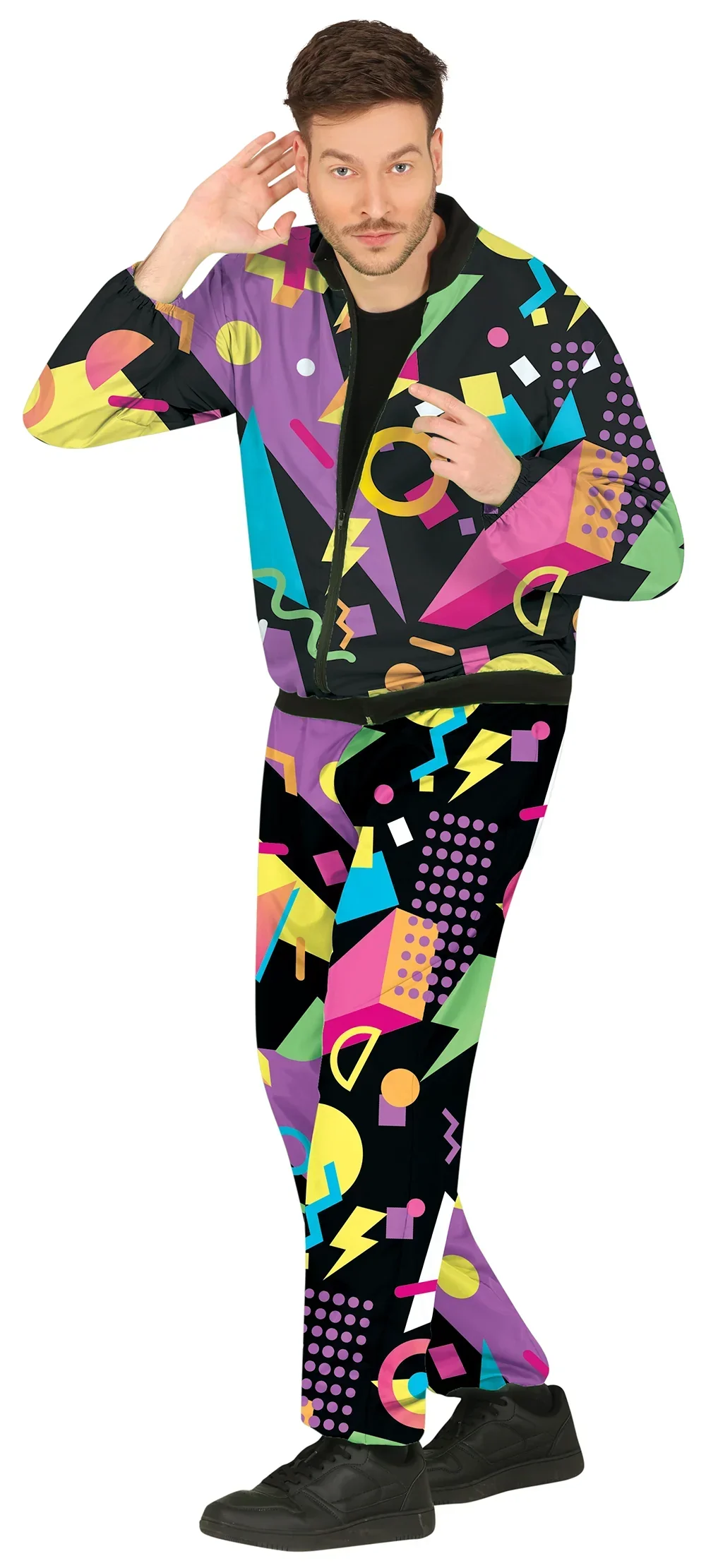Disfraz de Chándal Funky Años 80 Negro para Hombre