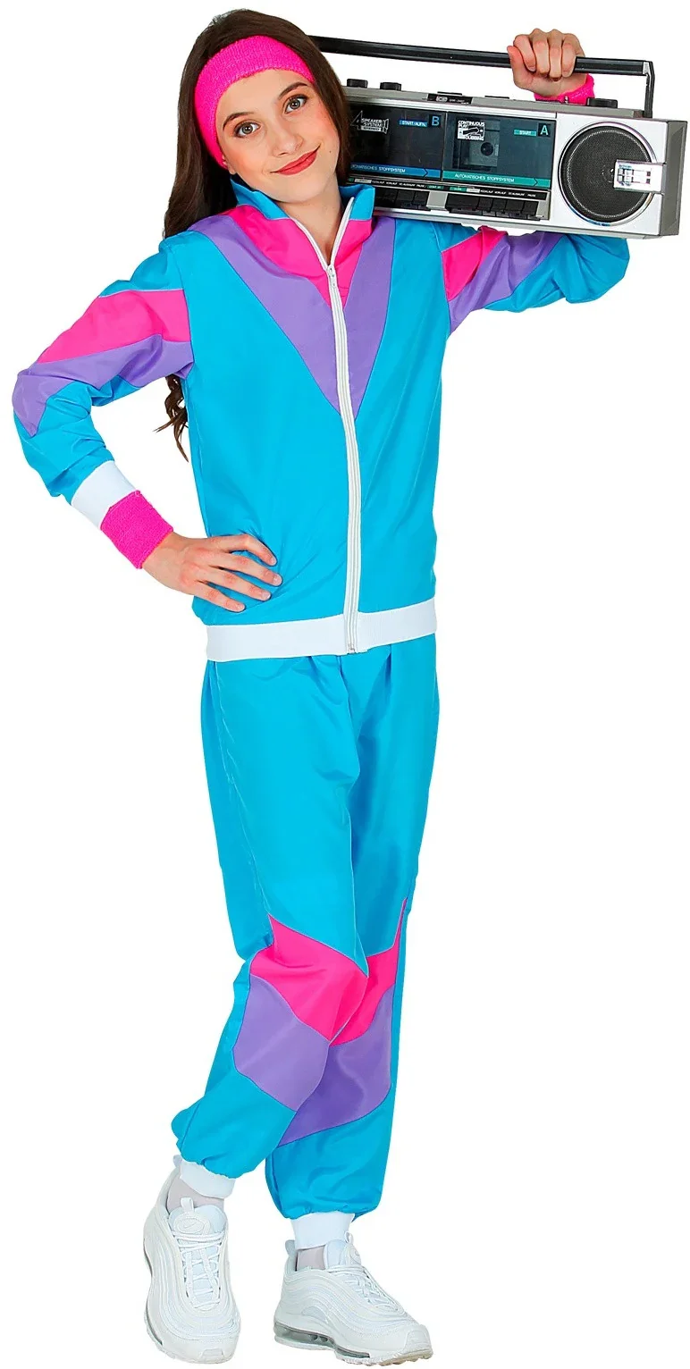Disfraz Chándal de Táctel Ochentero Azul Infantil - Image 2