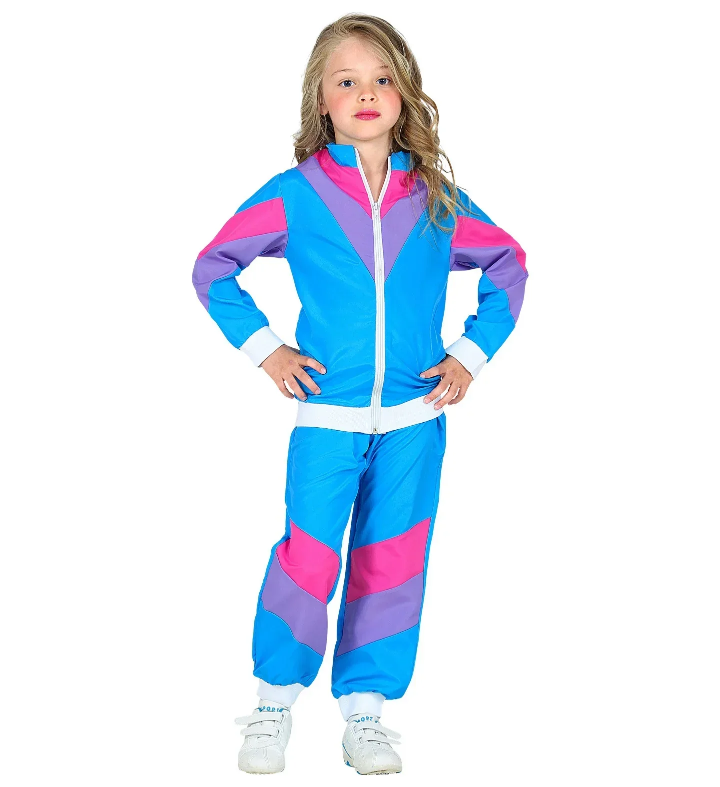 Disfraz Chándal de Táctel Ochentero Azul Infantil - Image 3