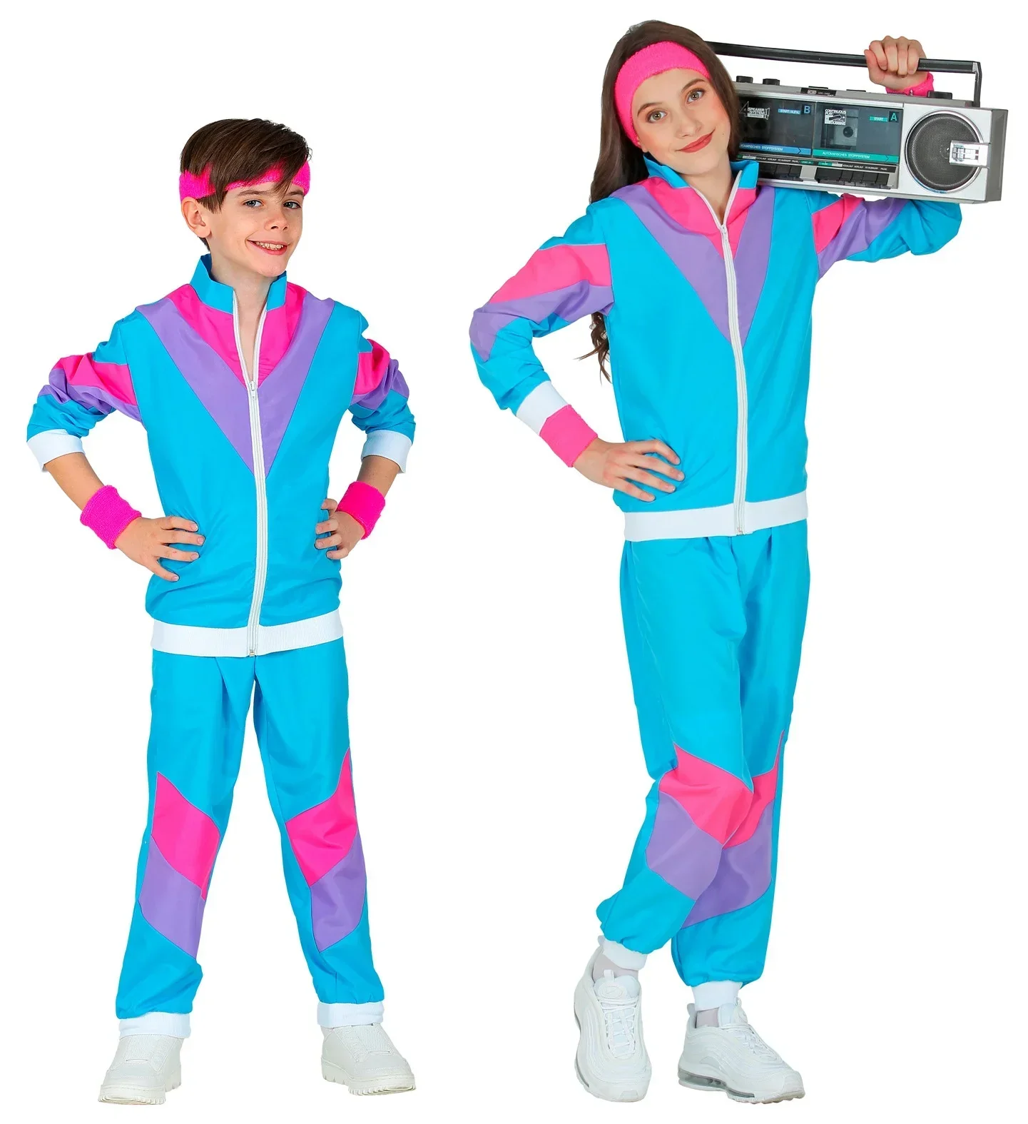 Disfraz Chándal de Táctel Ochentero Azul Infantil - Image 4