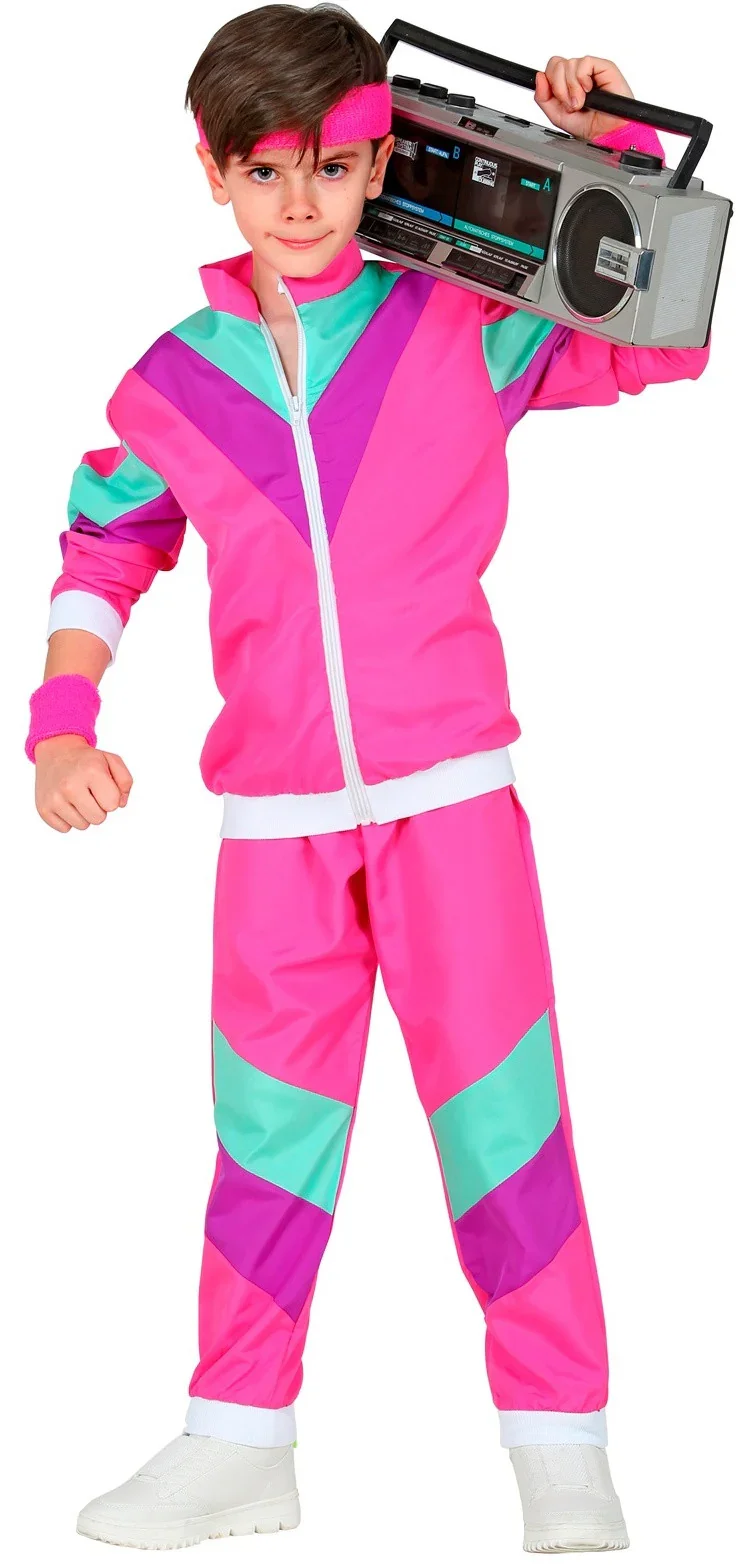 Disfraz Chándal de Táctel Ochentero Rosa Infantil - Image 2