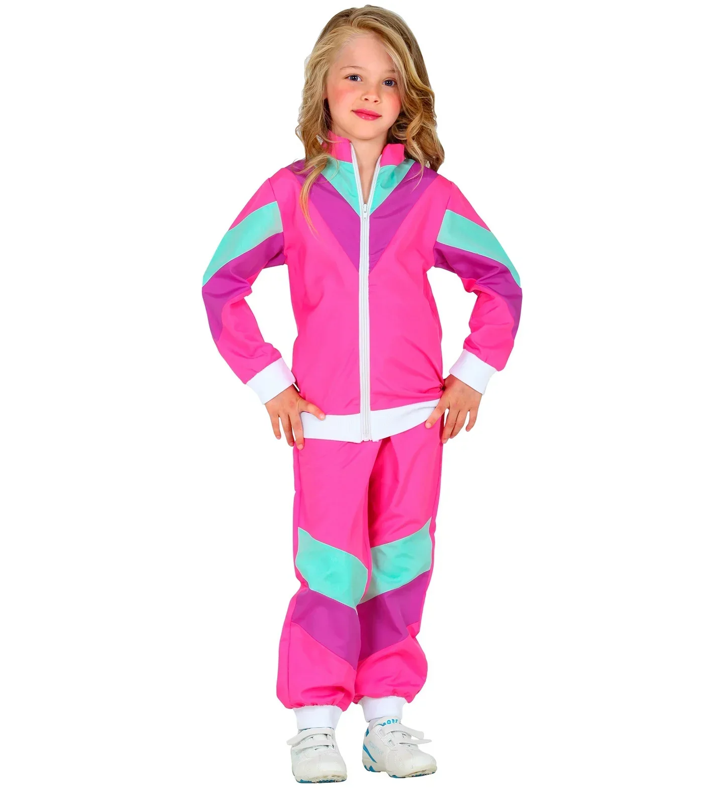 Disfraz Chándal de Táctel Ochentero Rosa Infantil - Image 3