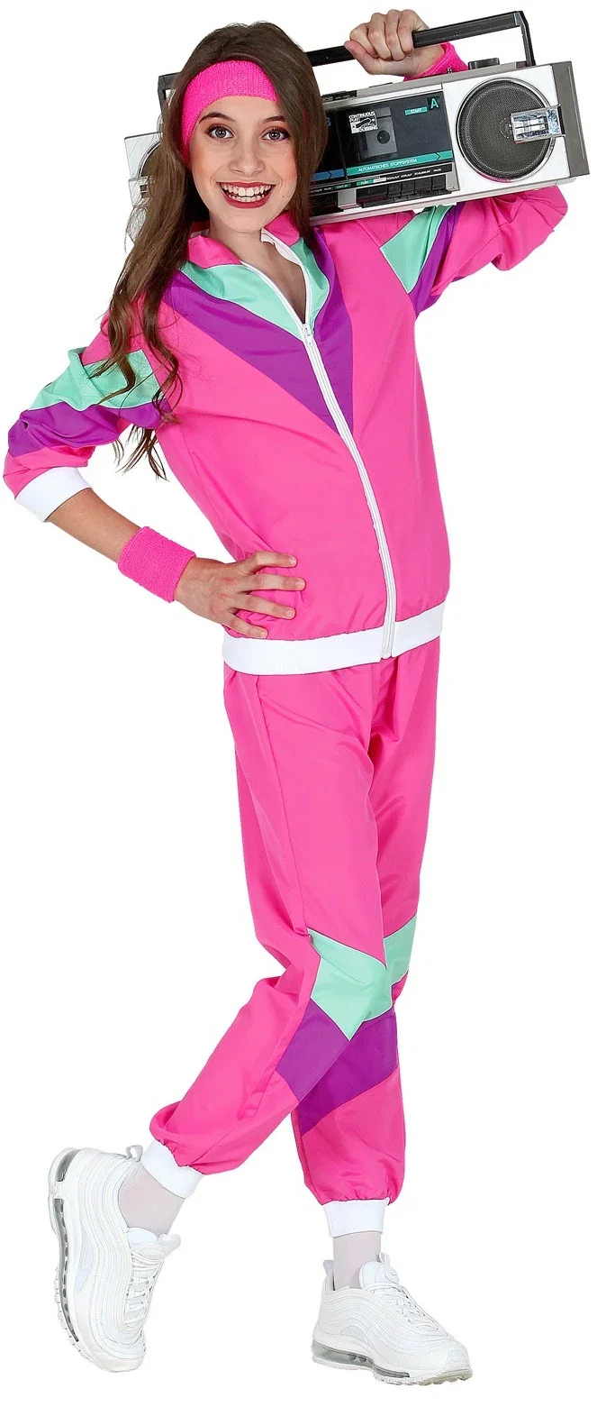 Disfraz Chándal de Táctel Ochentero Rosa Infantil - Image 4