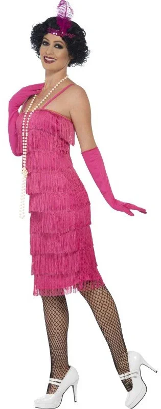 Disfraz de Charlestón Rosa Largo para Mujer - Image 2