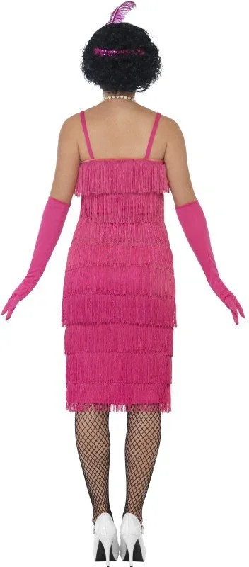 Disfraz de Charlestón Rosa Largo para Mujer - Image 3