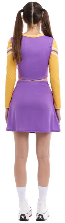 Disfraz de Cheerleader Púrpura y Amarillo para Mujer - Image 2